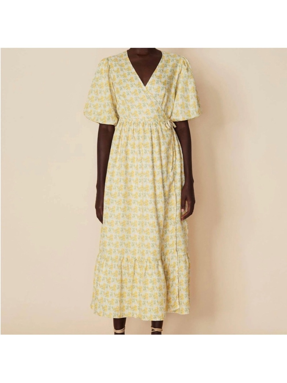 Faithfull the Brand Thulla floral-print linen wrap midi dress - Picture 5 of 6